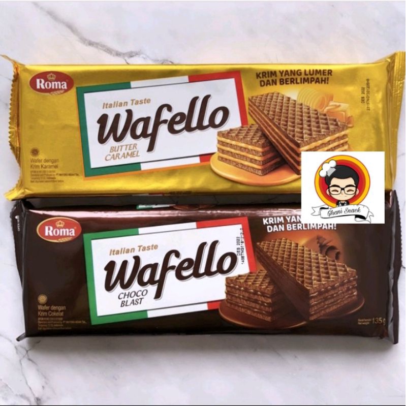 

Wafello Wafer Italia 130gr - roma wafer nikmat enak Murah Meriah - Butter Caramel