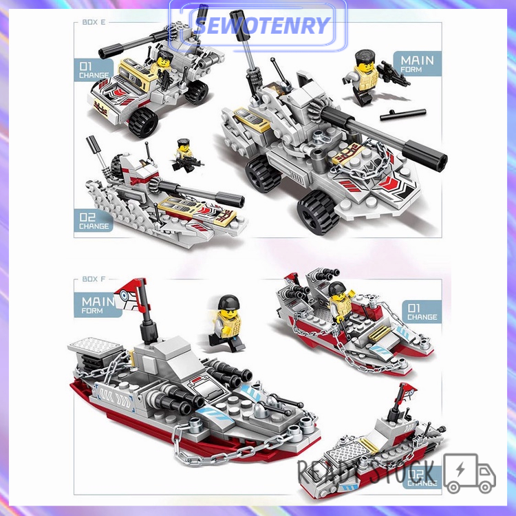 【COD】750PCS Robot Polisi Mainan Brick Blok / Mainan Anak Laki Laki / Kapal Induk Mainan Blok