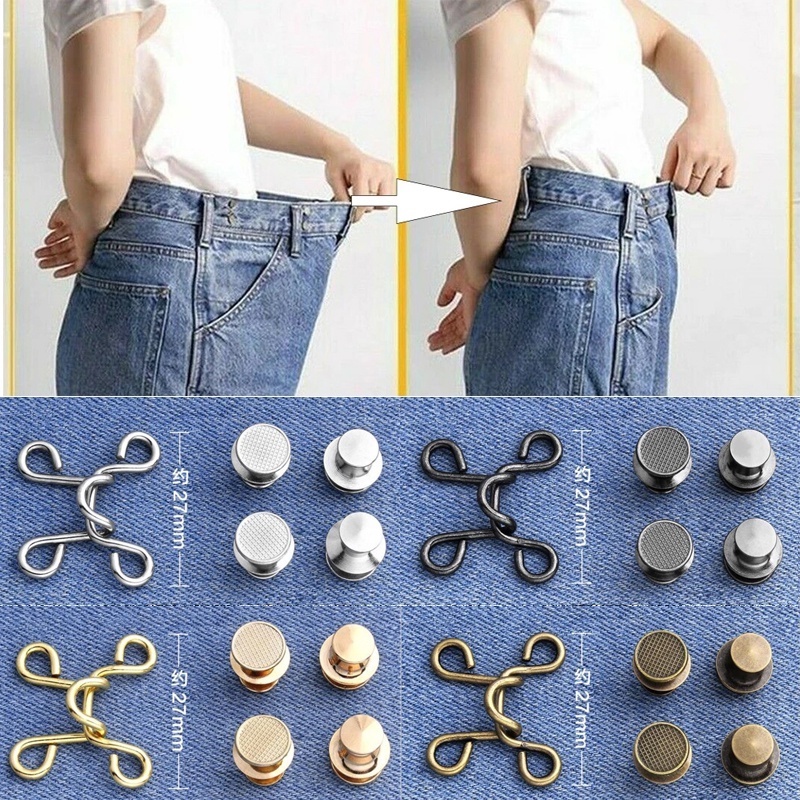 1 Set Alat Jahit Kancing Logam Extender Celana Jeans Dapat Disesuaikan Dapat Digunakan Kembali