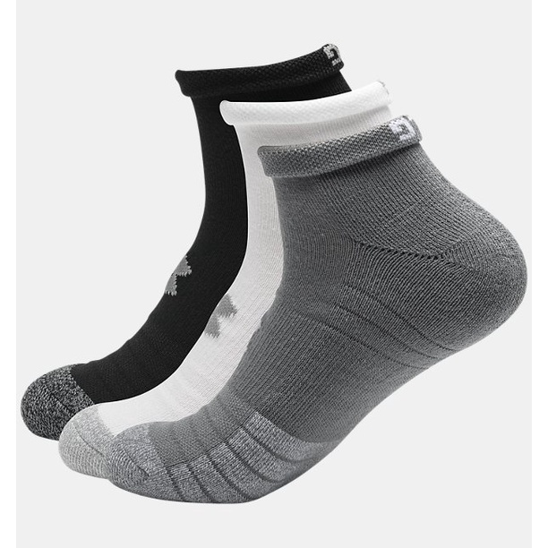 Under Armour Kaos Kaki Unisex HeatGear® Lo Cut Socks 3-Pack -Steel/White