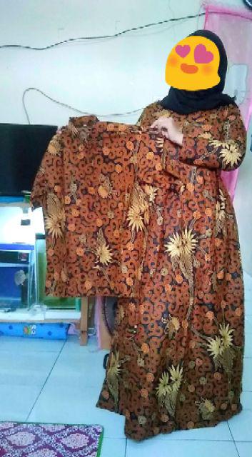 Baju Batik Couple Gamis Jumbo Murah Pasangan Modern Muslim | Klyn - 006 Cempaka