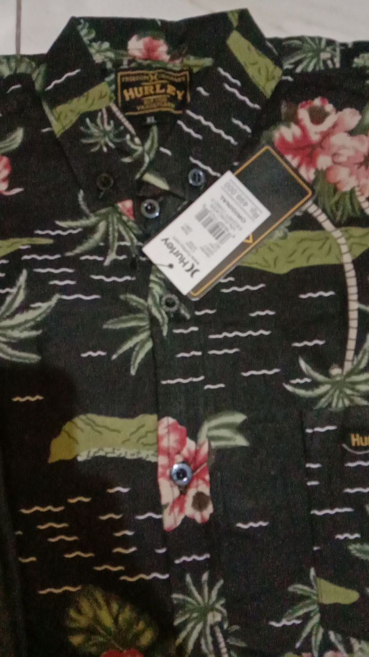 Hem Cowok Printing Kemeja Surfing Pria Motif Pantai Tie Die