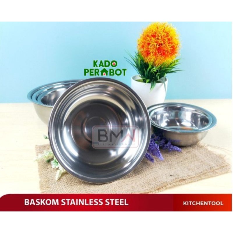 baskom stainless steel - baskom anti karat - wadah sayuran stainless