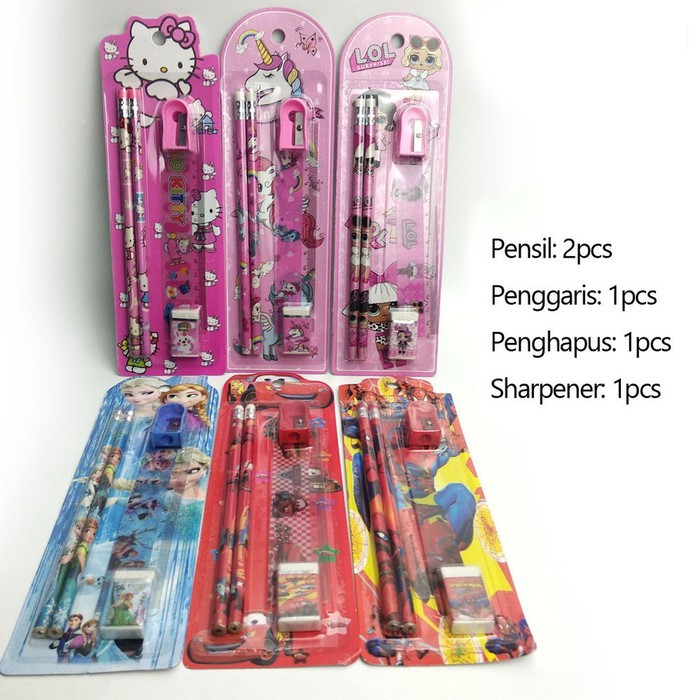 

Set Alat Tulis Karakter 5in1 / Paket Pensil Set Alat Tulis Anak / Set Pensil / Pencil