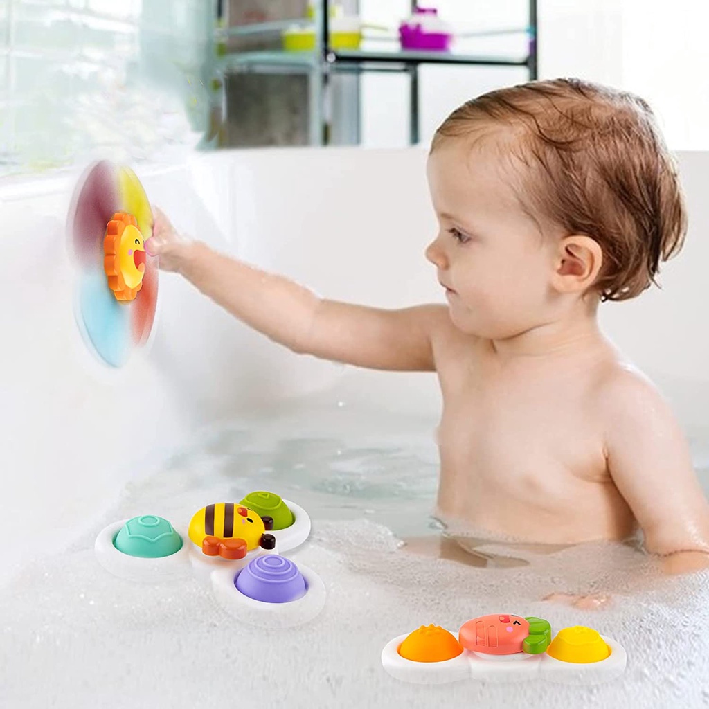 Mainan Meja Makan + Kursi Putar Dengan Suction Cup Untuk Mandi Bayi / Anak