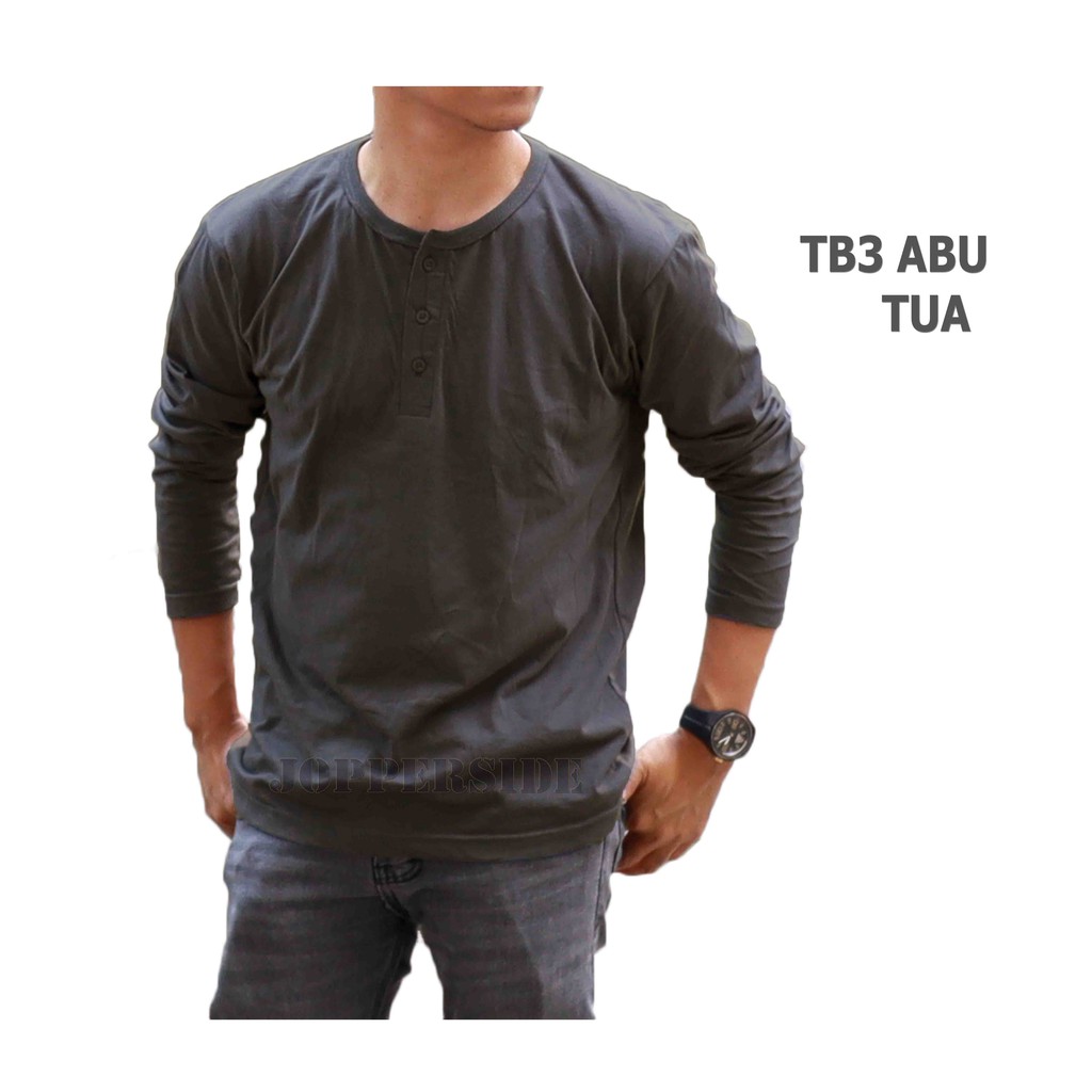  COD PABRIK T shirt kaos  polos  lengan  panjang  pria 