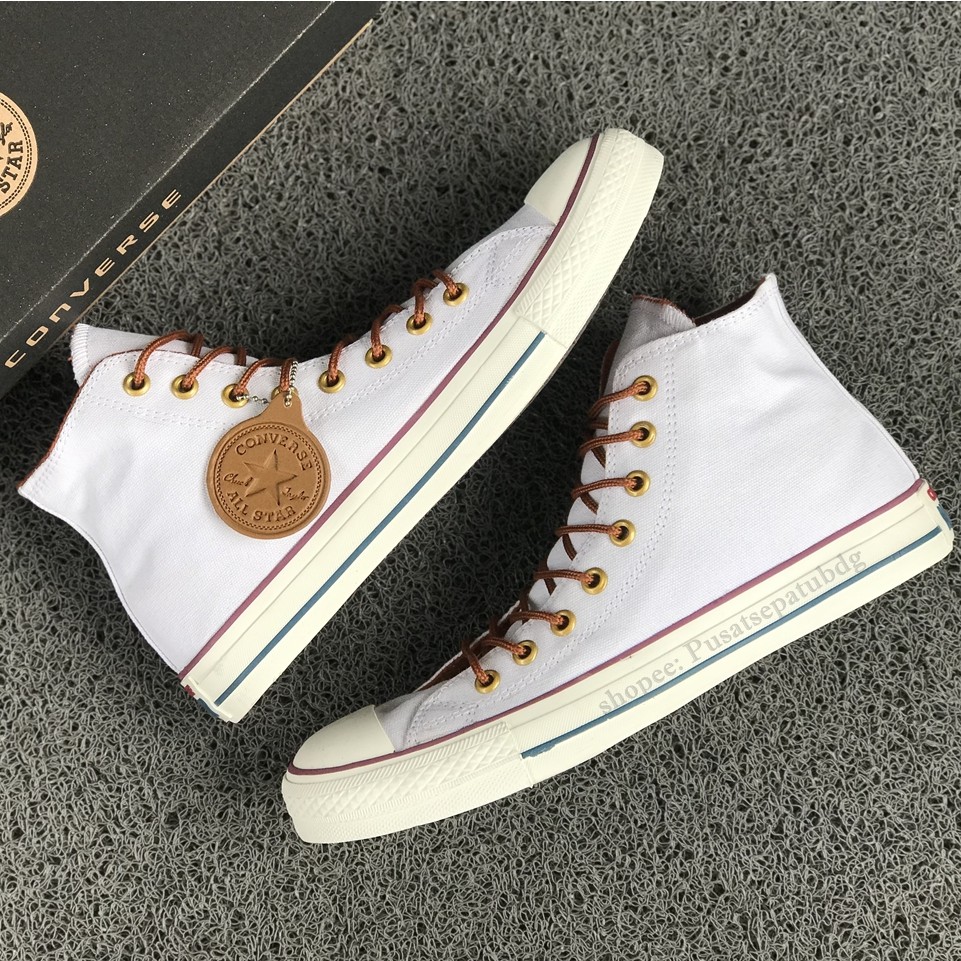 (BAYAR DITEMPAT) Converse Premium Tali Tan High White