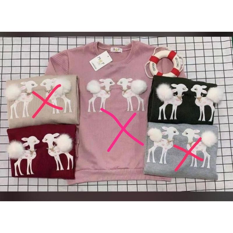 KAOS RAJUT IMPORT MF RUSA KEMBAR