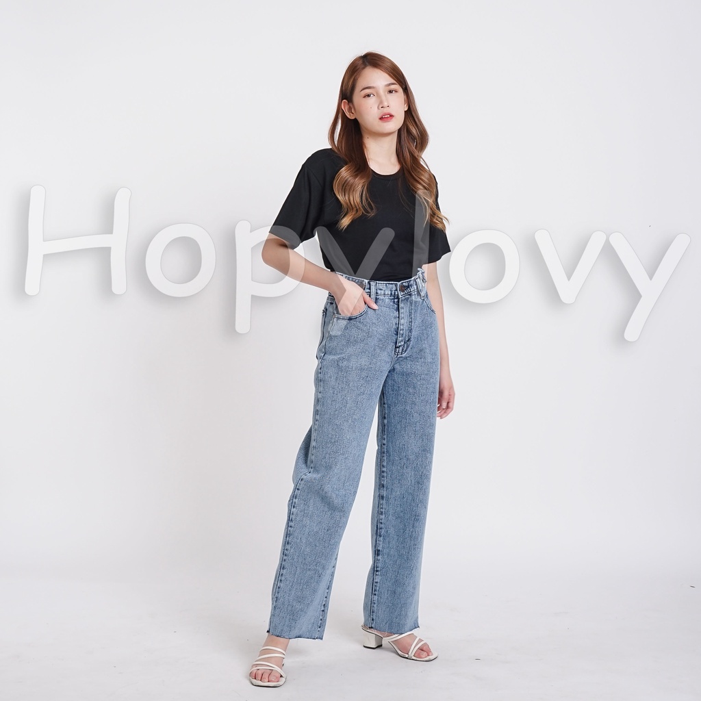 Celana Kulot Wanita | Celana Kulot Jeans | Boyfriend Loose Double Button Yurii HOPYLOVY