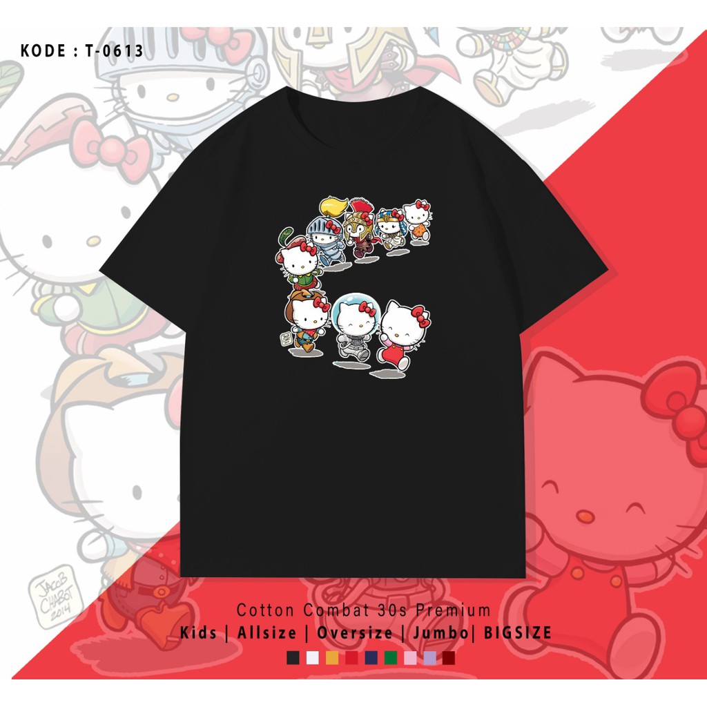 HELLO KITTY T0613 / COUPLE KAOS / T-SHIRT / TERMURAH DISNEY BESTSELLER / CUSTOM / TUMBLR TEE