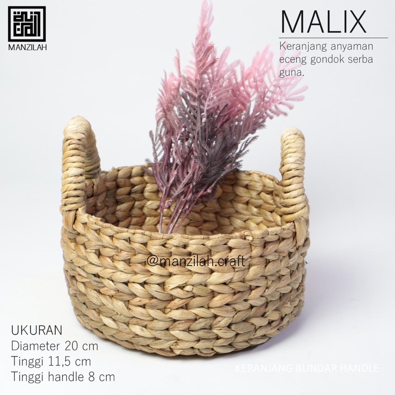 Malix Kerajinan Keranjang Anyaman Eceng Gondok