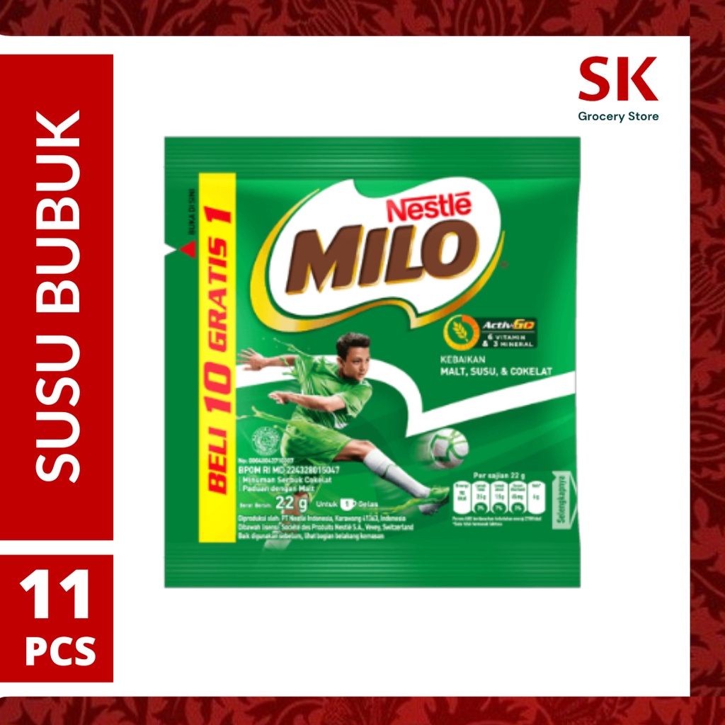 

[Harga Grosir] Milo Activgo Susu Bubuk Coklat Sachet 22gr x 11pcs (1 Renteng)