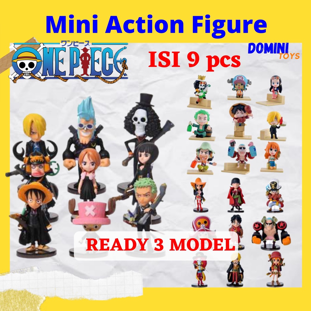 ONE PIECE Action Figure Mini 9 Pcs Miniatur Action Figur Anime One Piece Action Figure Chibi Ready 3