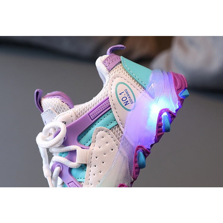 CG LED10-Sepatu Sneaker Anak Laki Perempuan Lampu LED Import