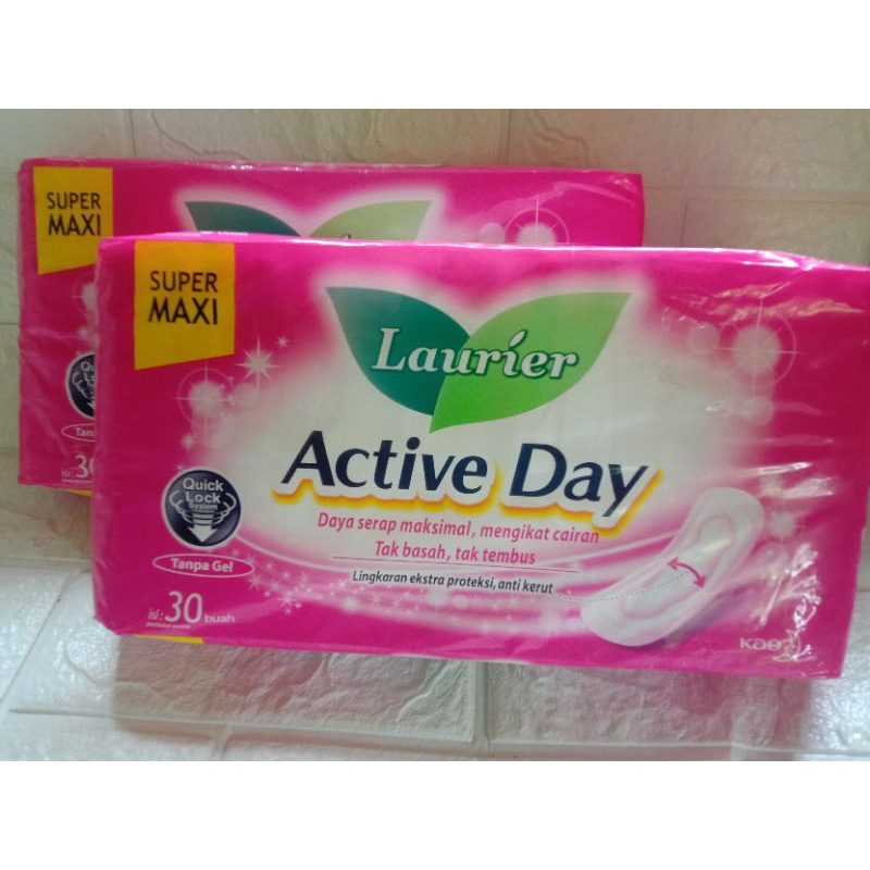 Laurier Active Day 30pcs/Pembalut Wanita Laurier isi 30/Laurier Super Maxi/Pembalut Murah