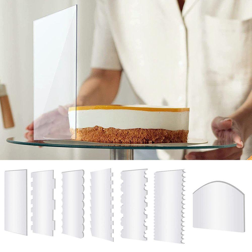 Solighter 7pcs / Set Scraper Pemotong Kue Bahan Akrilik Transparan