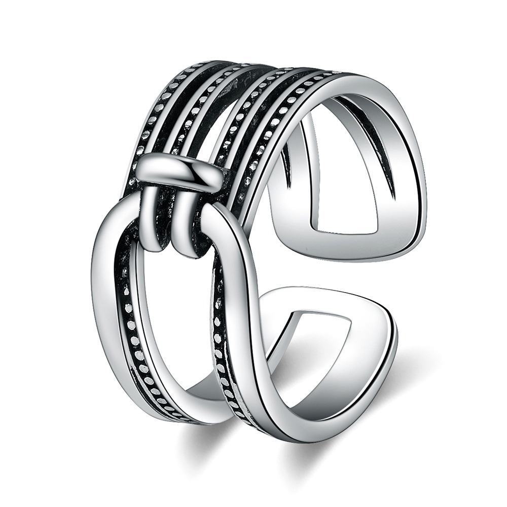 cincin perak 925 asli untuk wanita/Cincin yang Dapat Disesuaikan, Perhiasan Retro Sederhana dan kreatif