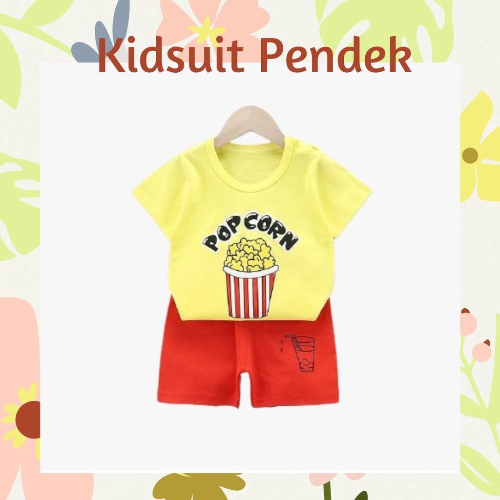 plazababyku KIDS SUIT PENDEK Setelan Anak Bahan Kaos Lengan +Celana Berkualitas Import 0-3 Tahun ebv