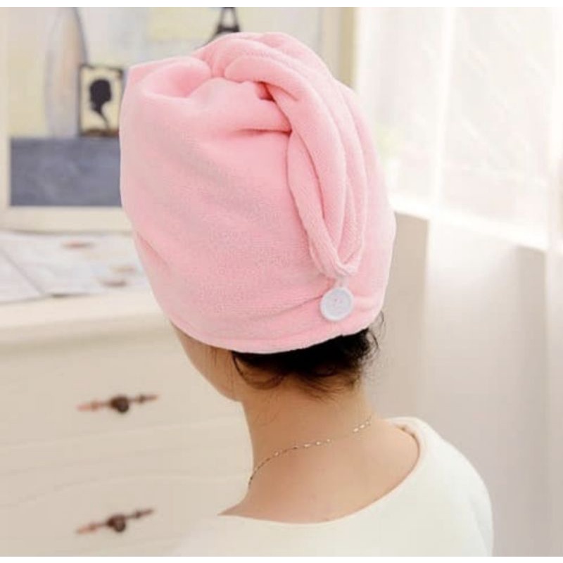 WARNA ACAK - Handuk Kepala Pengering Rambut Headband Ikat Lap Handuk Serap Air