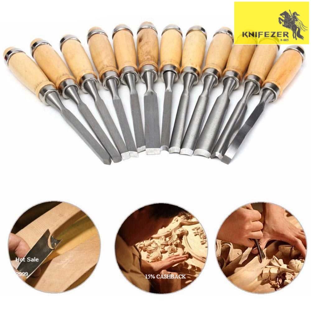 

Set Lengkap Pisau Ukir Pahat Kayu 12 in 1 Wood Carving Art Knife Anti karat