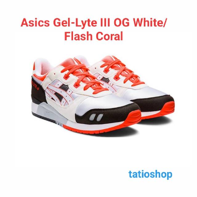 ASICS  Gel Lyte III OG White Flash Coral - Sepatu sneakers pria Original Resmi BNIB