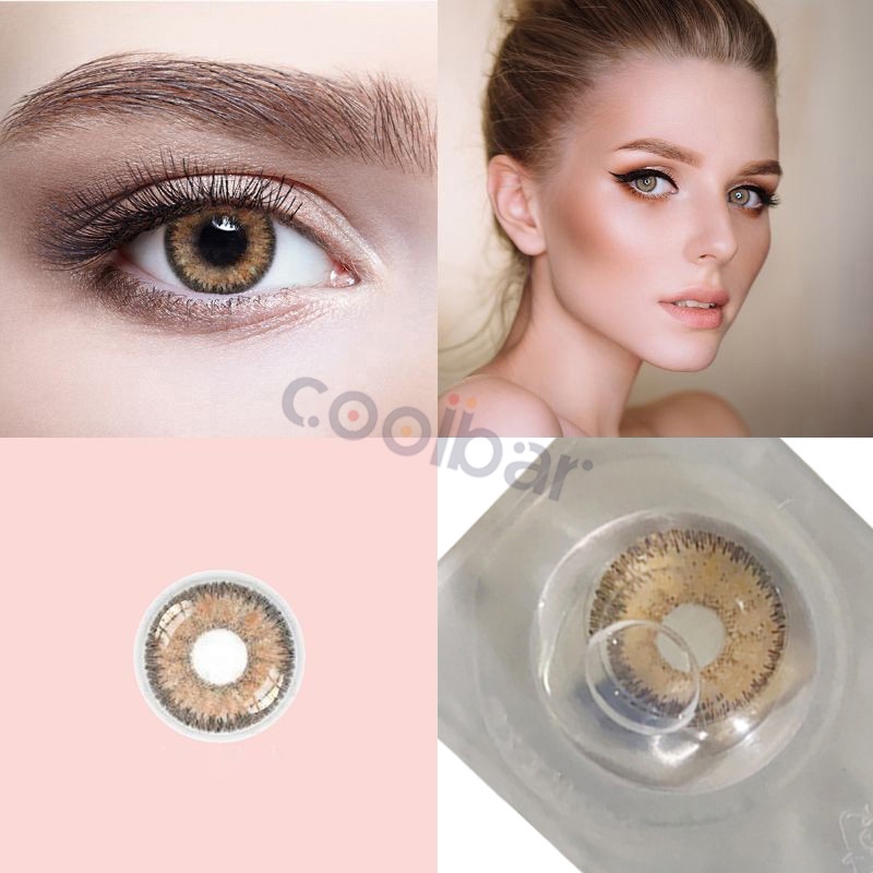 COOLBAR soflent lensa mata kontak warna diameter 14.2 MM softlens minus normal gray brown(0.00 s/d -3.00)