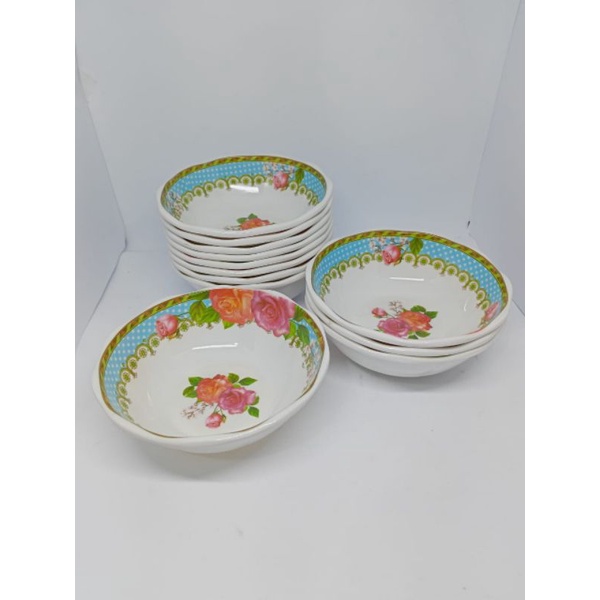 MANGKOK MELAMIN | MANGKUK MOTIF BUNGA | MANGKOK 6 INC