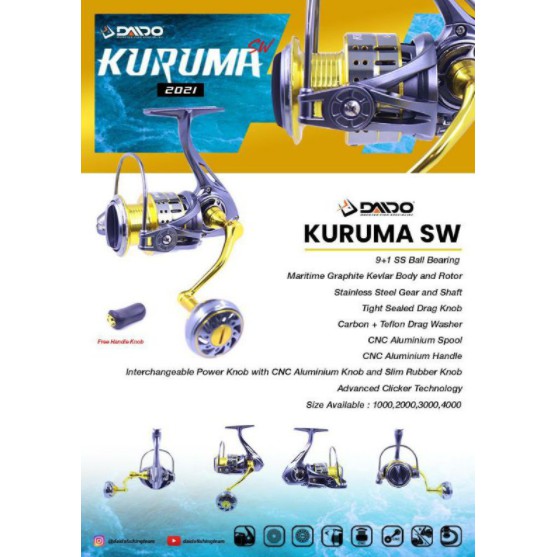 REEL PANCING DAIDO KURUMA dan FUJITEX SW 1000 2000 3000 4000