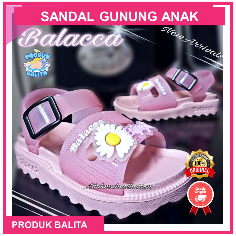 Sandal Gunung Anak Perempuan Sandal Tali Belakang Motif Bunga Sandal Karet Jelly Terlaris