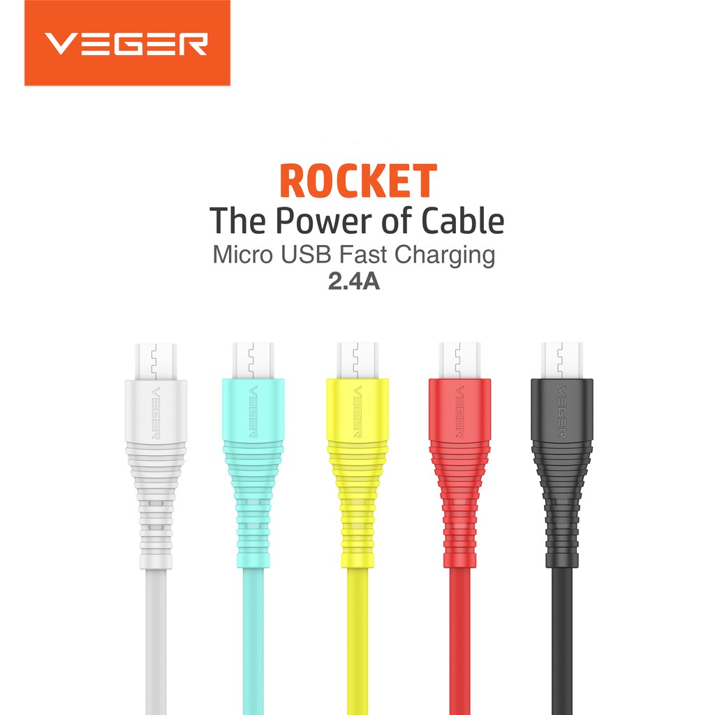 Kabel Data VEGER mikro Rocket Fast charging 2.4A