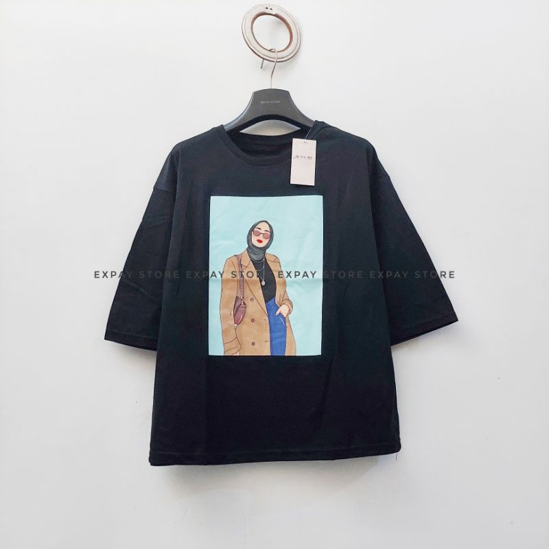 Atasan kaos siku 7/8 tumbIr tee loose oversize terbaru