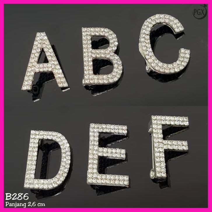 BROS HURUF INISIAL NAMA AKSESORIS HIJAB JILBAB - B286