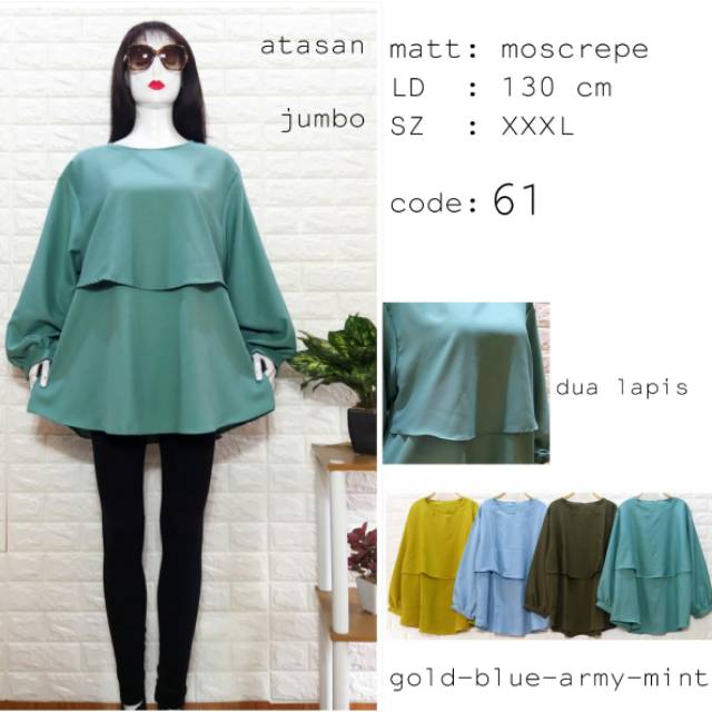 baju atasan blouse jumbo Ld 130cm