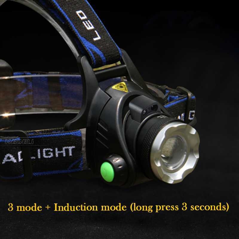 Senter Headlamp 1 LED Cree XM-L T6 3000 Lumens Hitam