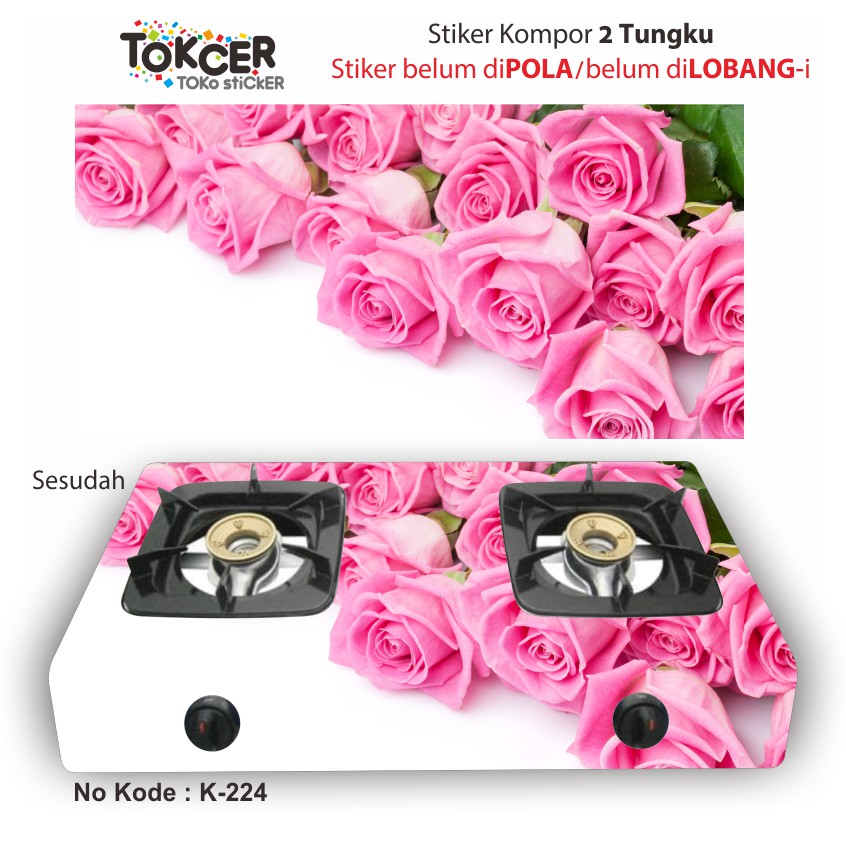 Stiker Kompor 2 Tungku Bunga Tulip