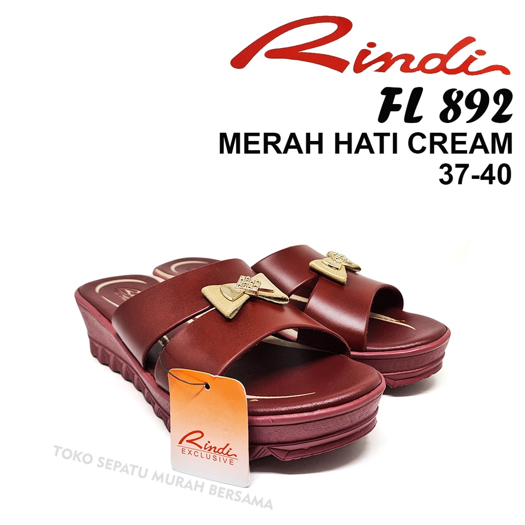 Sandal Wanita RINDI - FL - Size 37-40 - Sandal Wedges - Sandal Sopan - Sandal Santai - Sandal Casual