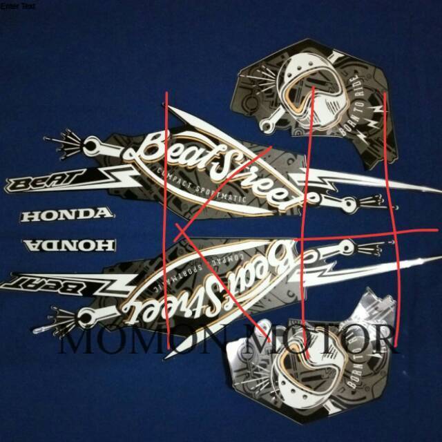Sticker Striping honda beat street 2017 hitam