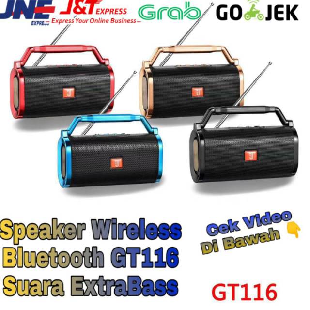 Speaker Bluetooth GT-116 Super Bass BT Speaker GT-116 Wireless Bluetooth Portable Super Bass