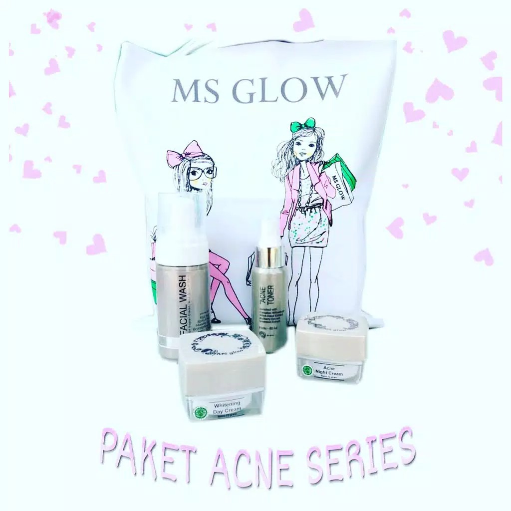 MS GLOW PAKET ACNE SERIES ORIGINAL/REAL PICT