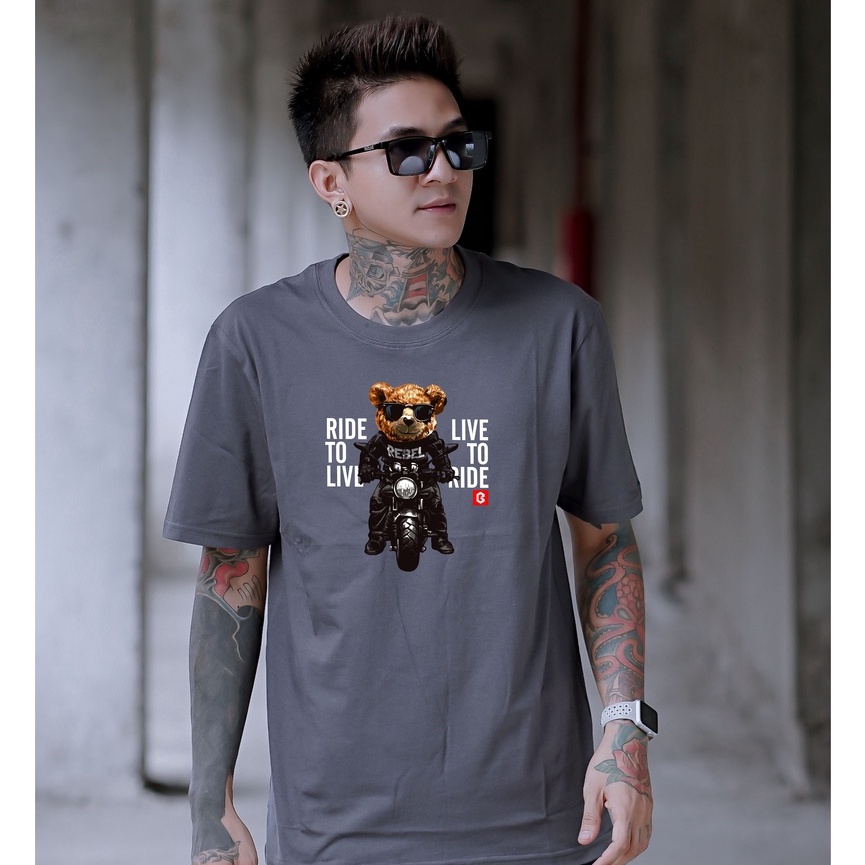 BRIGO Kaos Lengan Pendek Bear Rider || Kaos Katun Combed M-XL || Kaos Distro BRIGO Beruang Rider