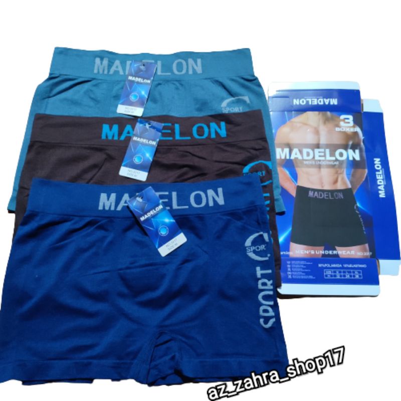 1Kotak isi 3pc Celana boxer madelon 3317/3316 // Celana dalam boxer pria dewasa