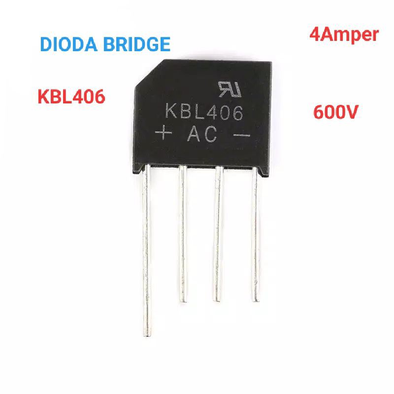 KBL406 4A 600V Dioda Sisir Jembatan Bridge Rectifier Rangkaian 4 Diode