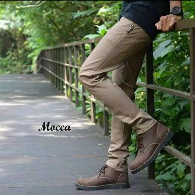 CELANA CHINO Panjang pria Slimfit KERJAHARIAN Santai Casual Formal Hitam Abu Cream Mocca Size 27-38