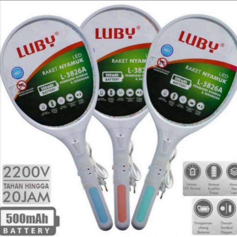 Raket Nyamuk Luby L3883 Pembunuh Nyamuk Dan Serannga
