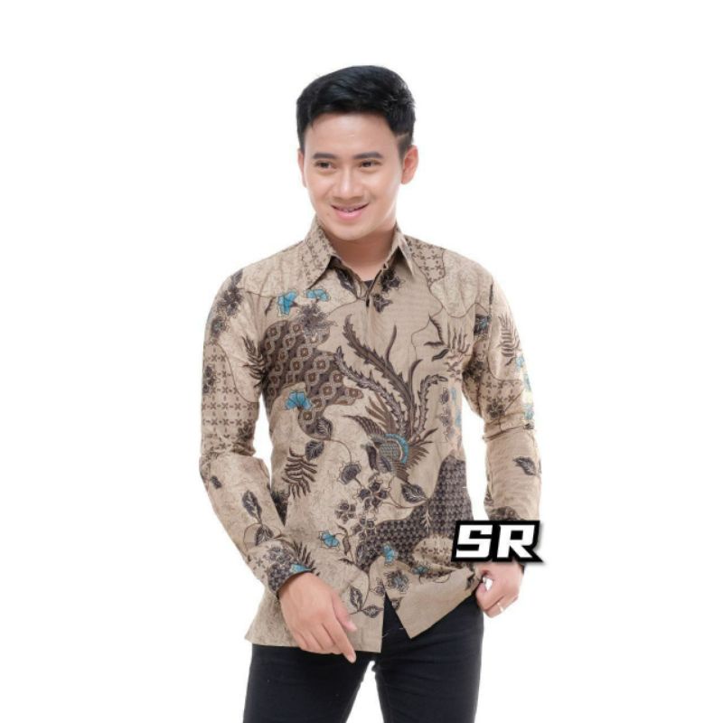 Batik Pria Lengan Panjang Motif Sekarjagad Hem Baju Batik Pria Kemeja Batik Pria Size M L XL XXL Seragam Batik Kerja