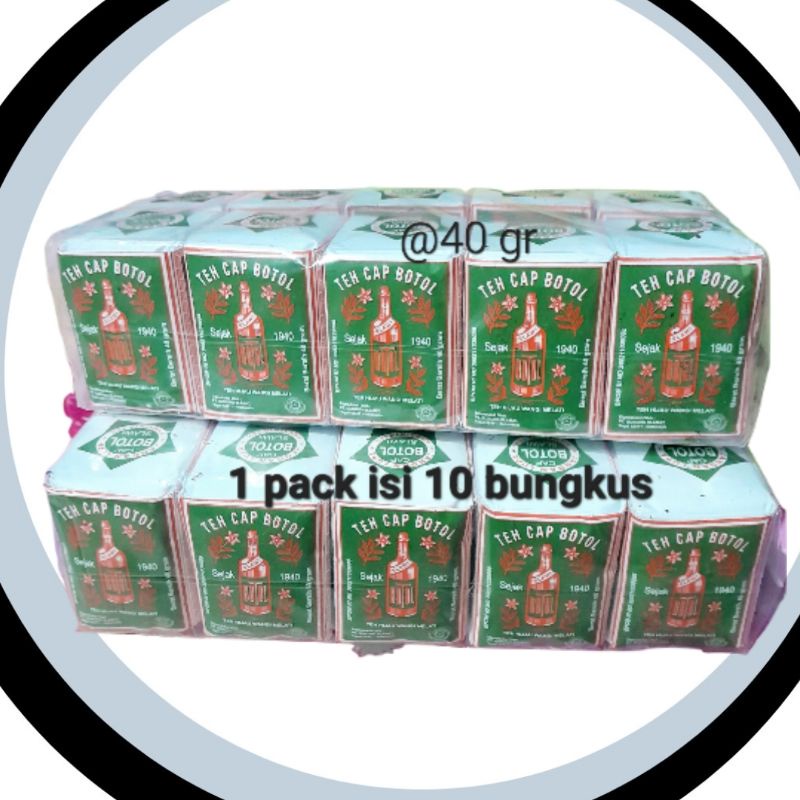 teh tubruk cap botol hijau 10 pcs x 40 gram