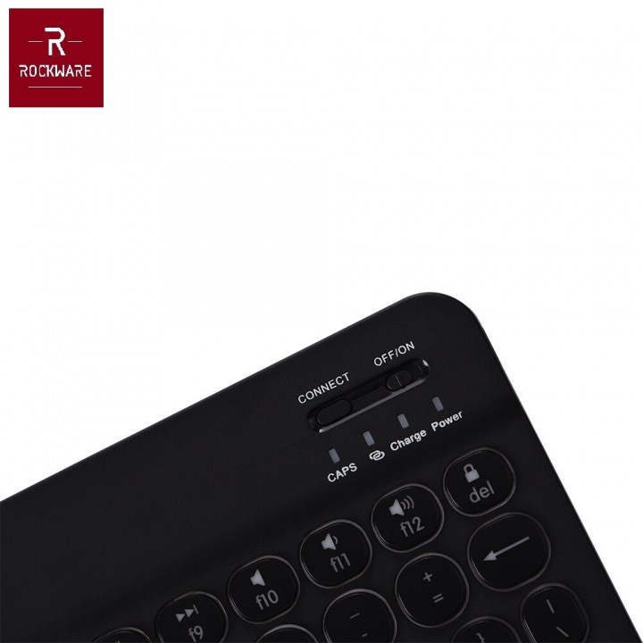 #TMAY21-39 ROCKWARE RW-0301D - Universal Slim Bluetooth Backlit 7 LED Keyboard