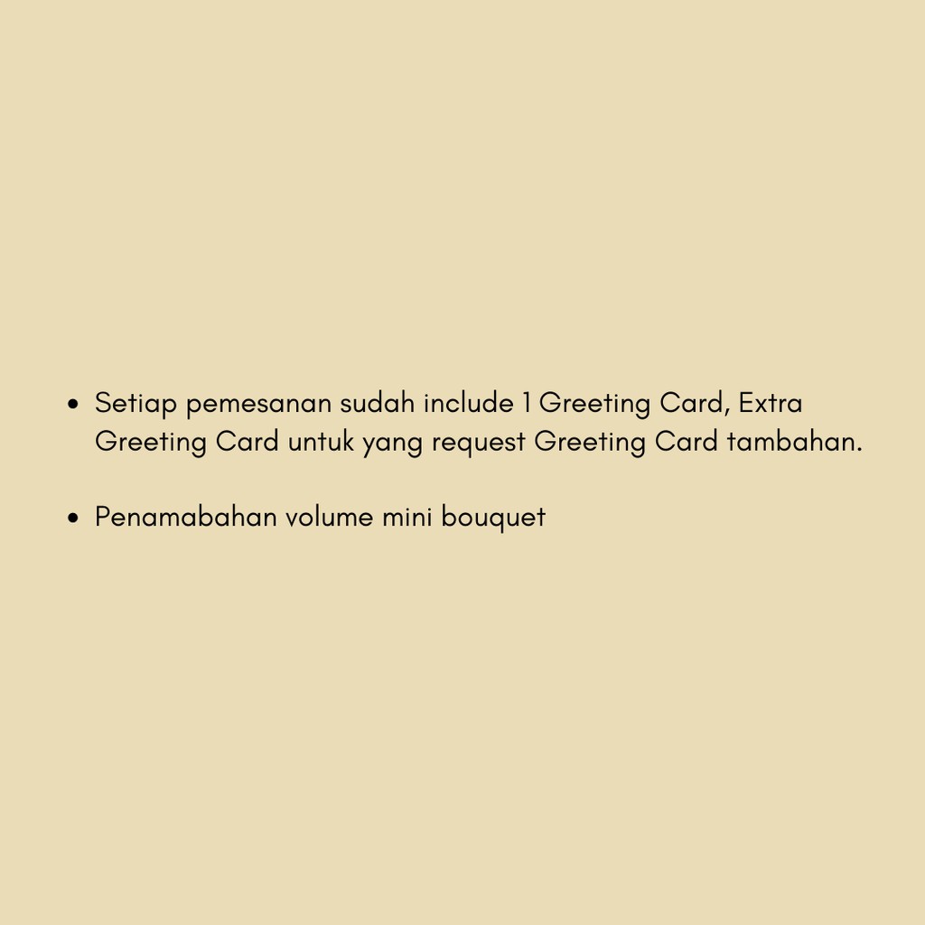 

Additional greeting card/volume mini bouquet
