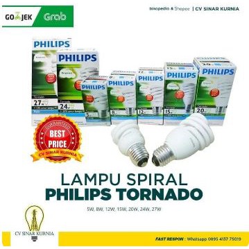 Lampu Spiral Philips Tornado 12Watt, 12W, 12 Watt, 12 W