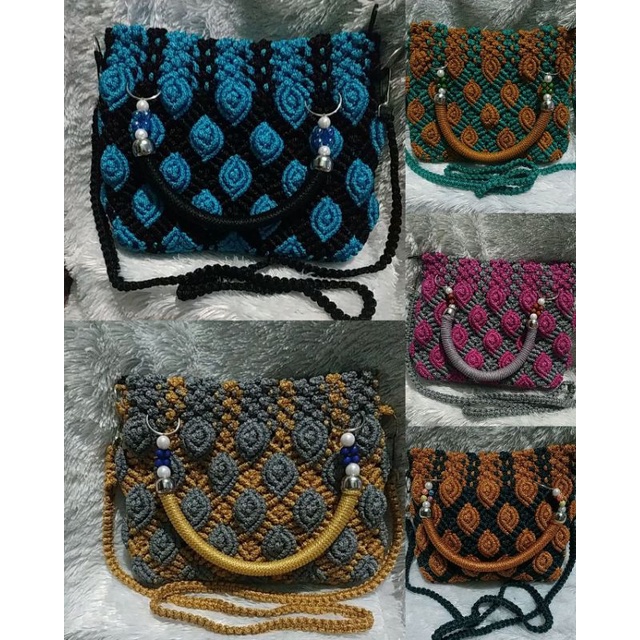 tas talikur lonceng/tas rajut murah/tas talikur jogja/tas talikur motif kerang